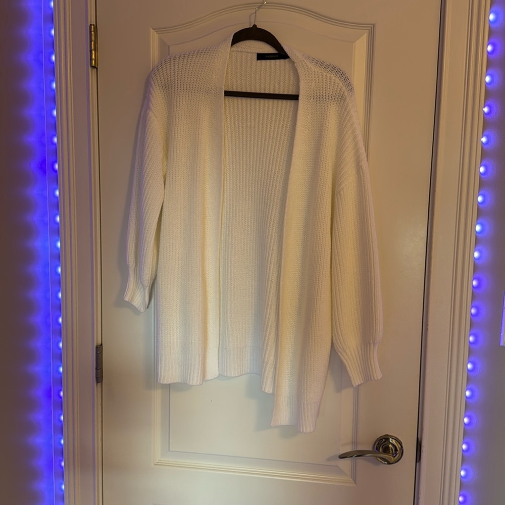 White cardigan size small